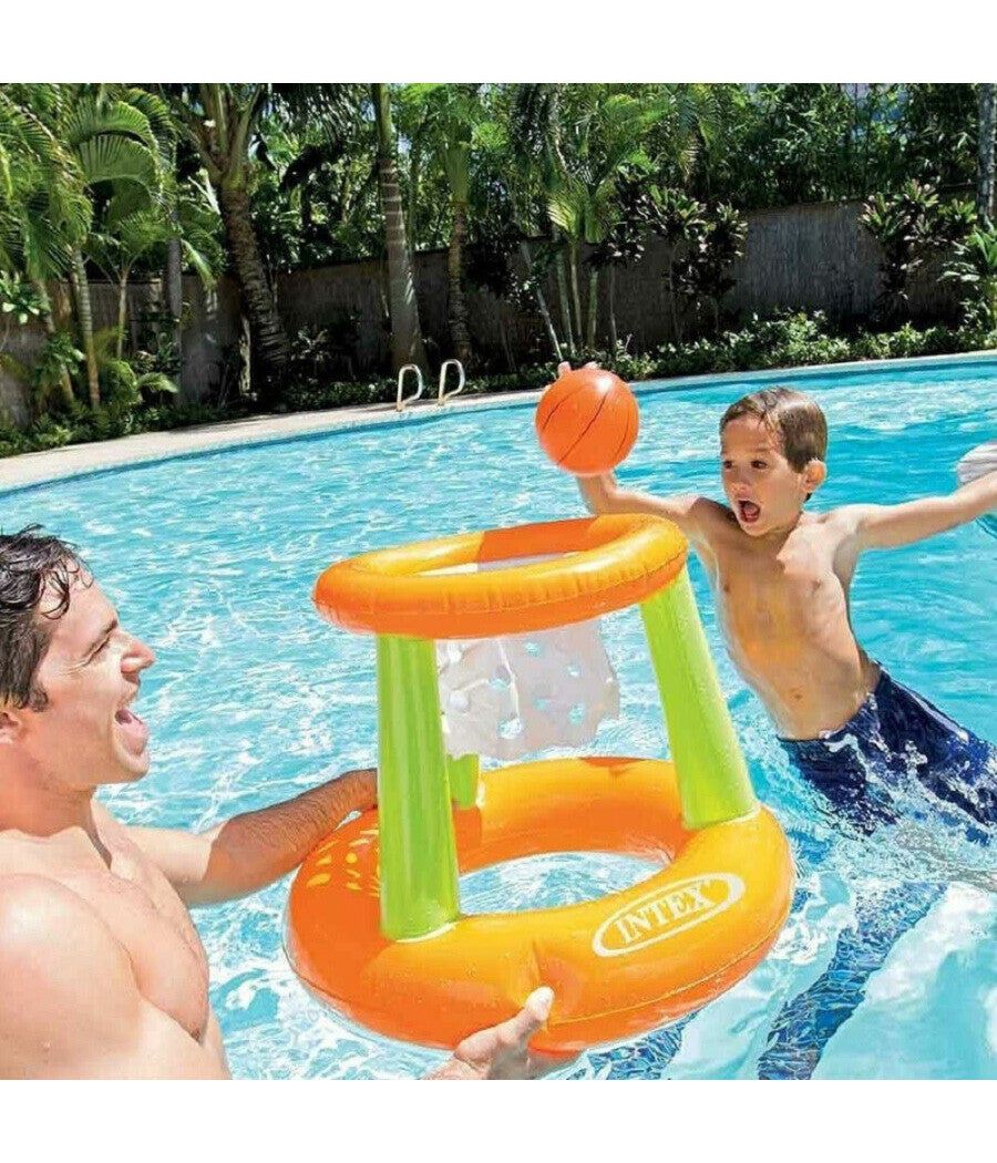 Canestro Gonfiabile 58504 Con Rete 67x55cm Basket Galleggiante Mare Piscina Palla         