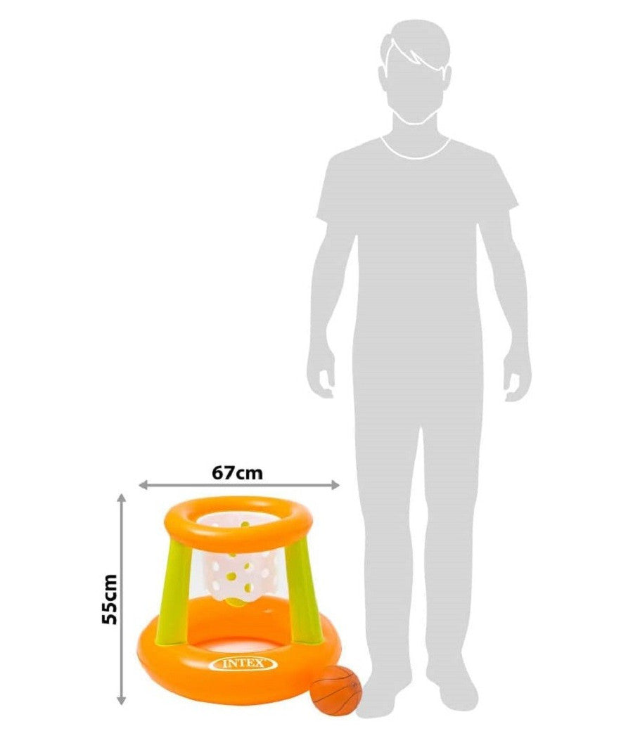 Canestro Gonfiabile 58504 Con Rete 67x55cm Basket Galleggiante Mare Piscina Palla         