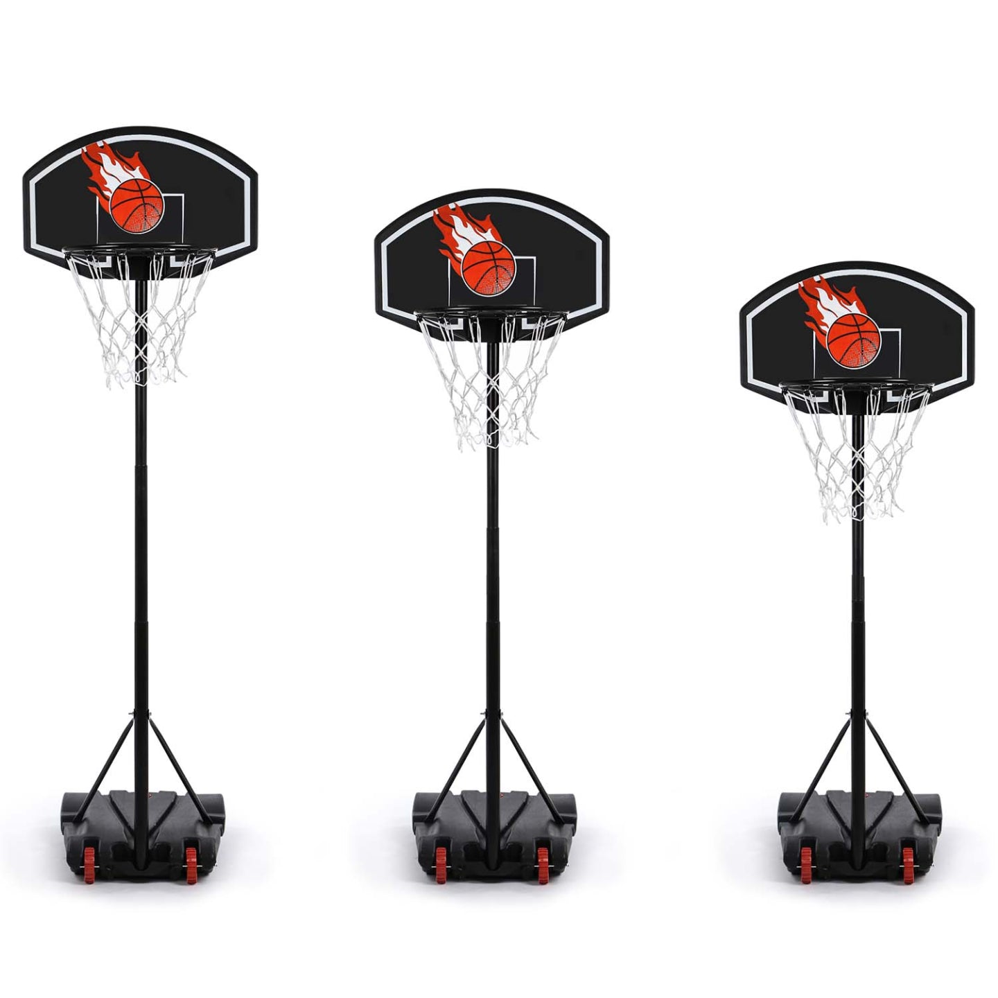 IDMarket - Canestro su supporto, regolabile in altezza da 140 a 210 cm