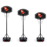 IDMarket - Canestro su supporto, regolabile in altezza da 140 a 210 cm