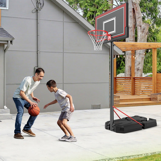 Canestro da basket portatile con tabellone resistenza agli urti da 110 cm, Sistema di obiettivo regolabile-Ricreazione outdoor