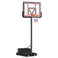 Canestro da basket portatile con tabellone infrangibile, Sistema di canestro regolabile 225-305 CM-Ricreazione outdoor