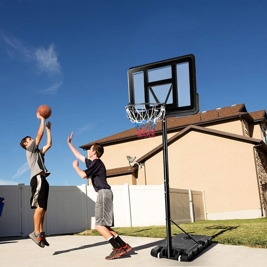 Canestro da basket portatile per ragazzi e adulti, Canestro basket regolabile in altezza 1,3-3,05m con ruote-Ricreazione outdoor