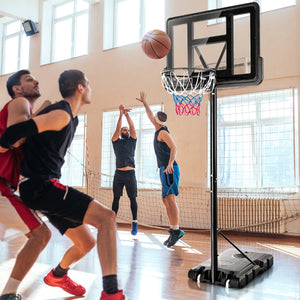 Canestro da basket portatile per ragazzi e adulti, Canestro basket regolabile in altezza 1,3-3,05m con ruote-Ricreazione outdoor