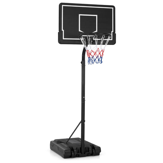 Canestro da basket portatile con base riempibile tabellone in policarbonato, Canestro regolabile da 2,1 a 2,6m-Ricreazione outdoor