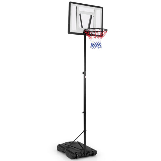 Canestro da basket regolabile in altezza a 8 posizioni con tubo centrale rimovibile, Sistema da basket portatile-Ricreazione outdoor