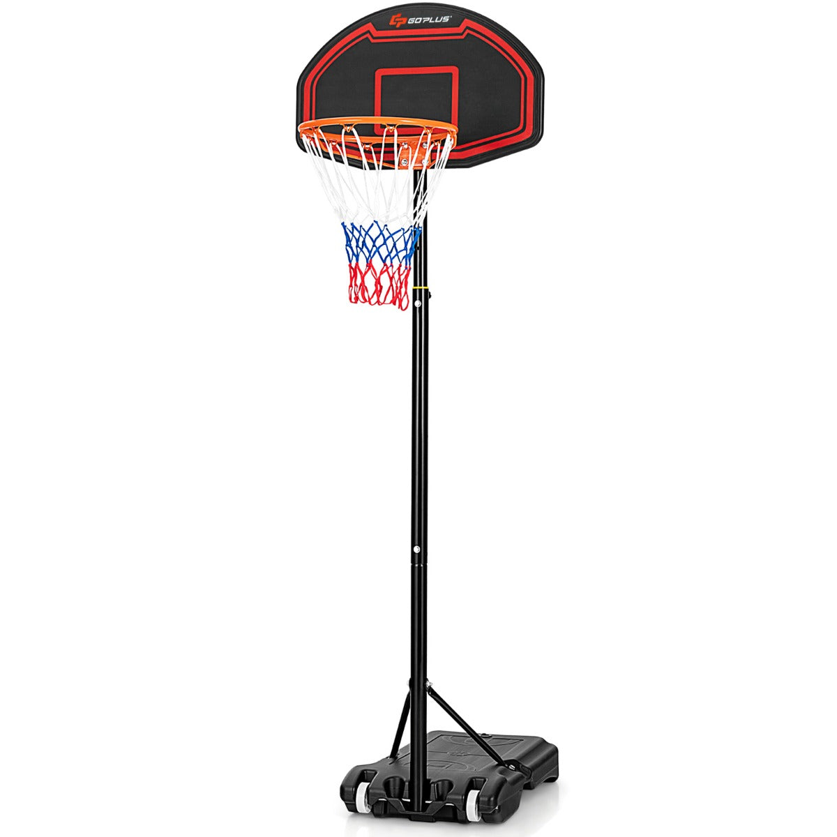 Canestro da basket portabile per bambini per uso interno ed esterno, Supporto canestro regolabile Nero e rosso-Ricreazione outdoor