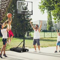Canestro da basket portatile con tabellone resistente, Sistema di obiettivo da basket regolabile per bambini e adulti-Ricreazione outdoor