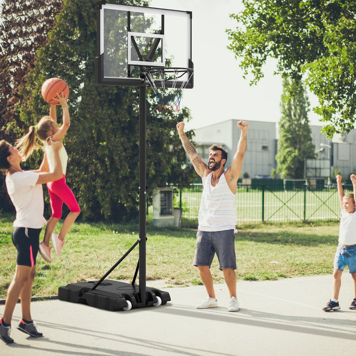 Canestro da basket portatile con tabellone resistente, Sistema di obiettivo da basket regolabile per bambini e adulti-Ricreazione outdoor