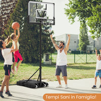 Canestro da basket portatile con tabellone resistente, Sistema di obiettivo da basket regolabile per bambini e adulti-Ricreazione outdoor