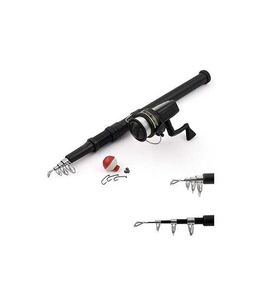 Canna Da Pesca Telescopica Con Mulinello E Accessori Per Principianti 160cm Max         
