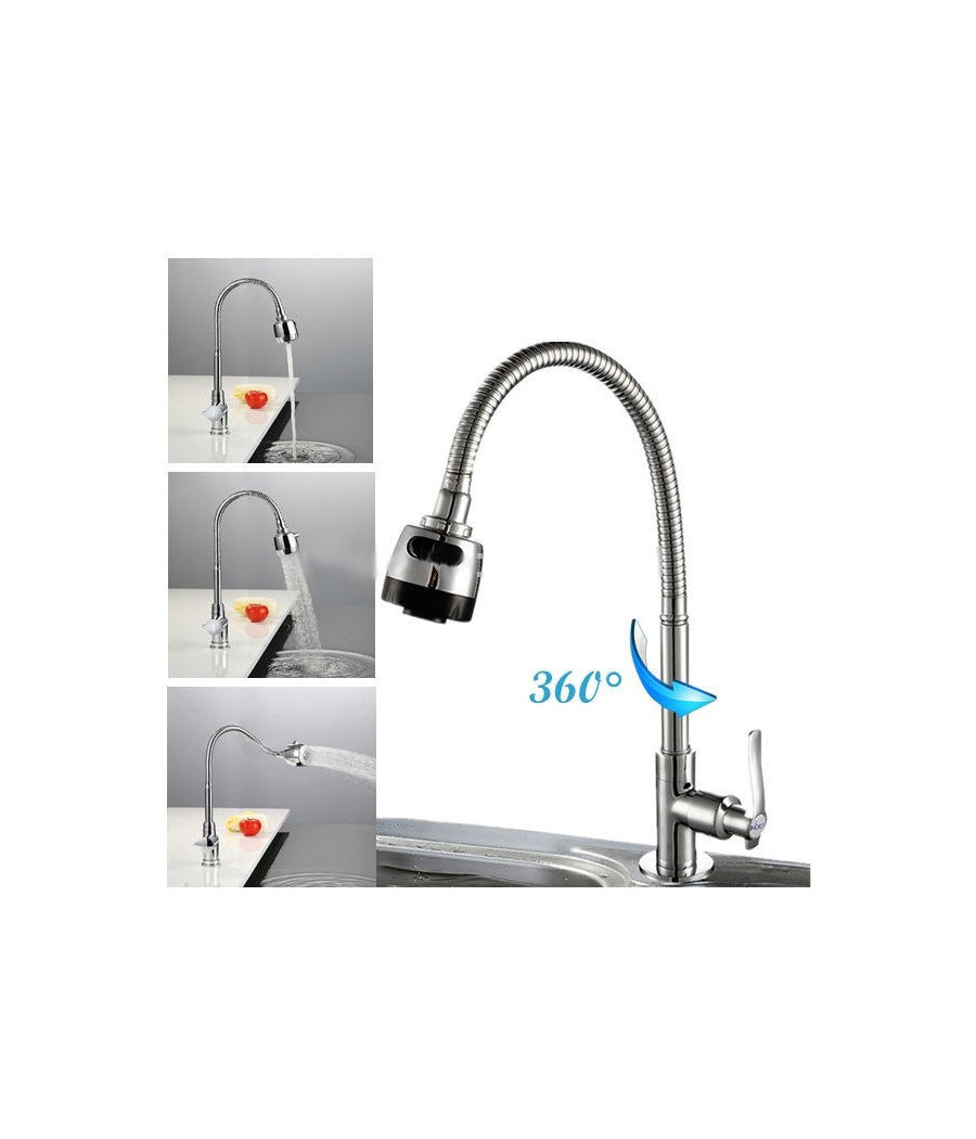 Canna Di Ricambio Flessibile Per Rubinetto Con Doppia Funzione Doccetta Lavello         