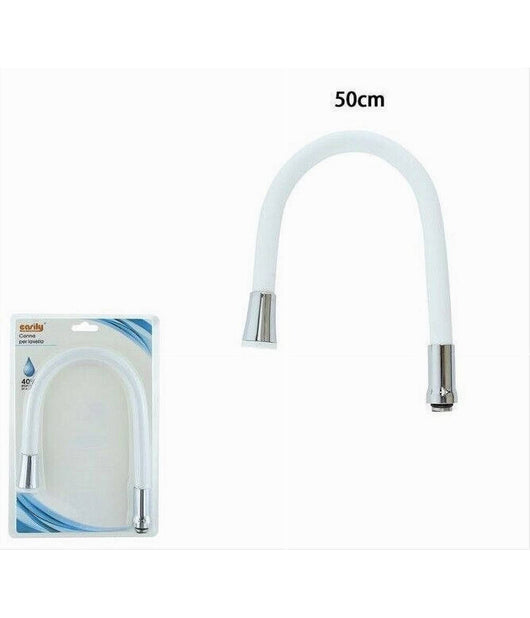 Canna Ricambio Miscelatore Rubinetto Lavello Cucina Flessibile Bianco 50cm 87502         
