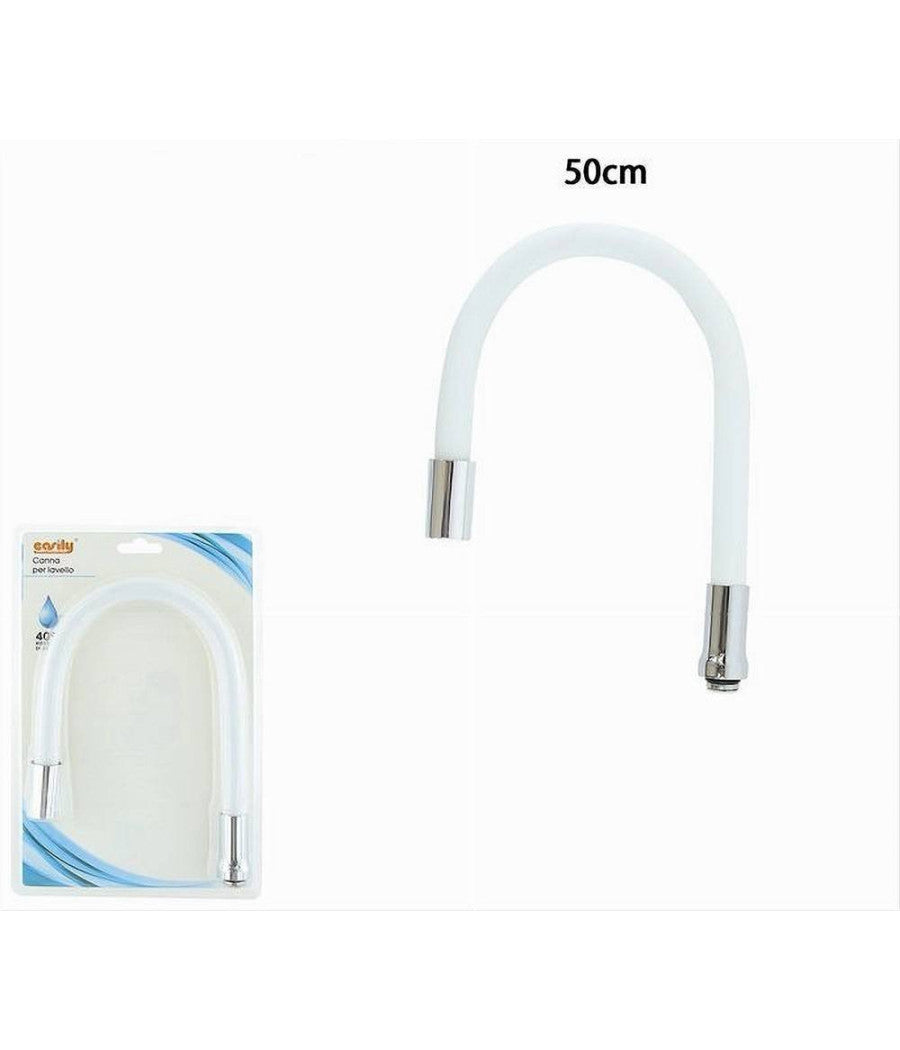 Canna Ricambio Tubo Flessibile Per Rubinetto Lavello Da Cucina Bianco 50cm 87505         