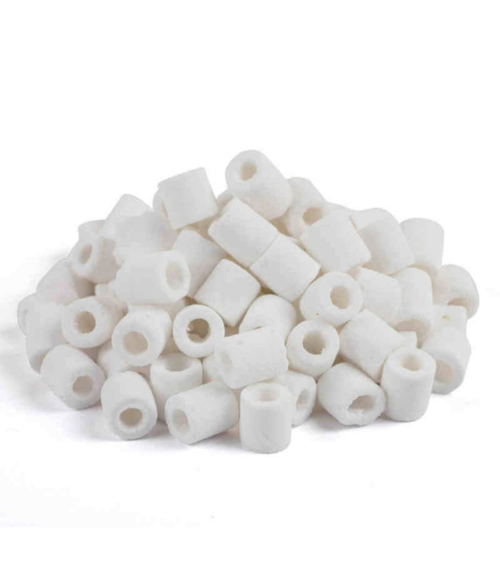 Cannolicchi 500g In Vetro Sintetizzato Con Calza Per Acquario Pulizia         