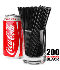 Cannucce Bar Nere 200 Pezzi In Display Box Lunghezza 15cm Colore Nero Black         