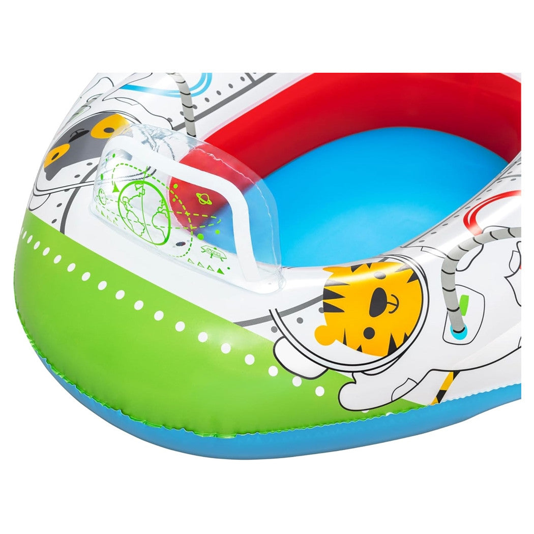 Trade Shop - Canottino Barca Navicella Spaziale Gonfiabile Per Bambini +3 Anni Con Altoparlante 34178 -
