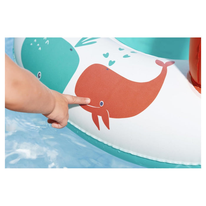 Trade Shop - Canottino Gommone Comfort Plush Per Bambini Tetto Parasole Design Creature Marine 34203 -