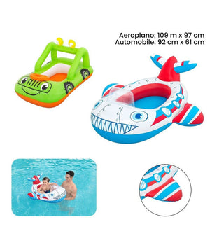 Canottino Gonfiabile Jeep 92x61 Cm / Aereo 109x97 Cm Gommone Per Bambini 34169         