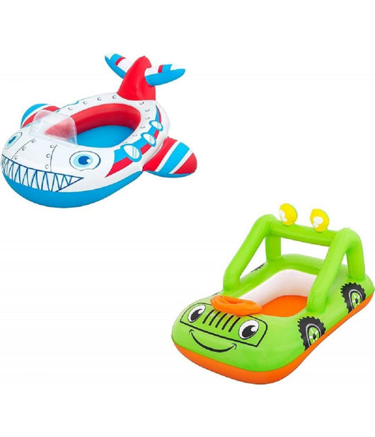 Canottino Gonfiabile Jeep 92x61 Cm / Aereo 109x97 Cm Gommone Per Bambini 34169         