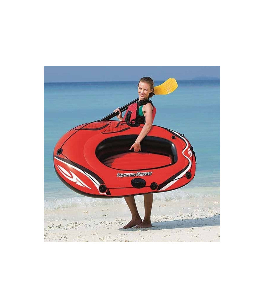 Canotto Battello Gonfiabile Hydroforce Colore Rosso 153 X 97 Cm Con 2 Remi         