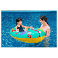 Trade Shop - Canotto Canottino Gonfiabile Per Bambini Balena Pesci Granchio Felice 119x79cm 34009 -