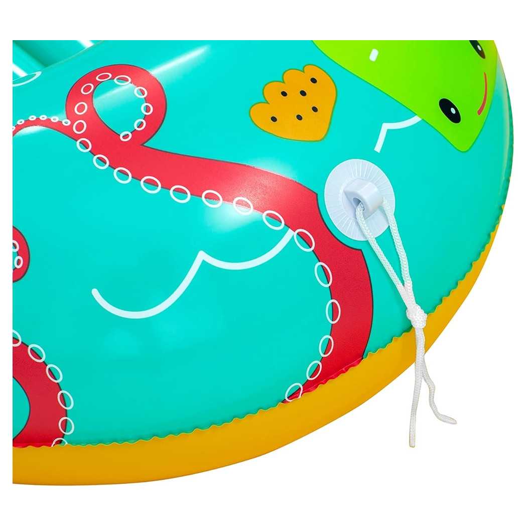 Trade Shop - Canotto Canottino Gonfiabile Per Bambini Balena Pesci Granchio Felice 119x79cm 34009 -