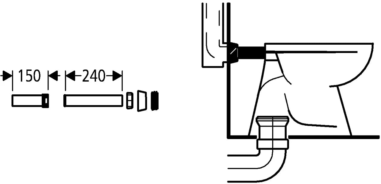Canotto di collegamento Grohe per sanitari tradizionali o filomuro