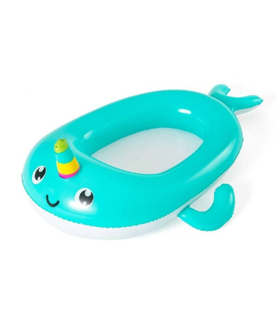 Canotto Forma Narvalo Canottino Gonfiabile Piscina Mare 118x89 Cm Bambini 34120         
