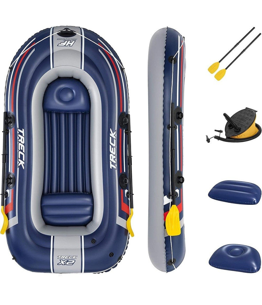 Canotto Gommone Gonfiabile Treck X2 255x127x36 Cm Con Remi Pompa A Pedale 61068         
