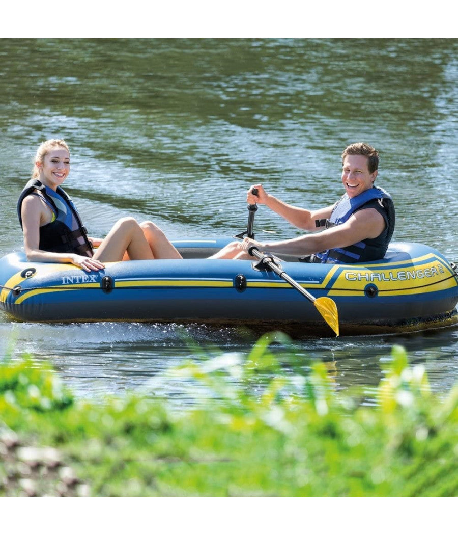 Canotto Gonfiabile Challenger 2 Set 236x114x41 Cm Mare Gommone Remi Pompa 68367         