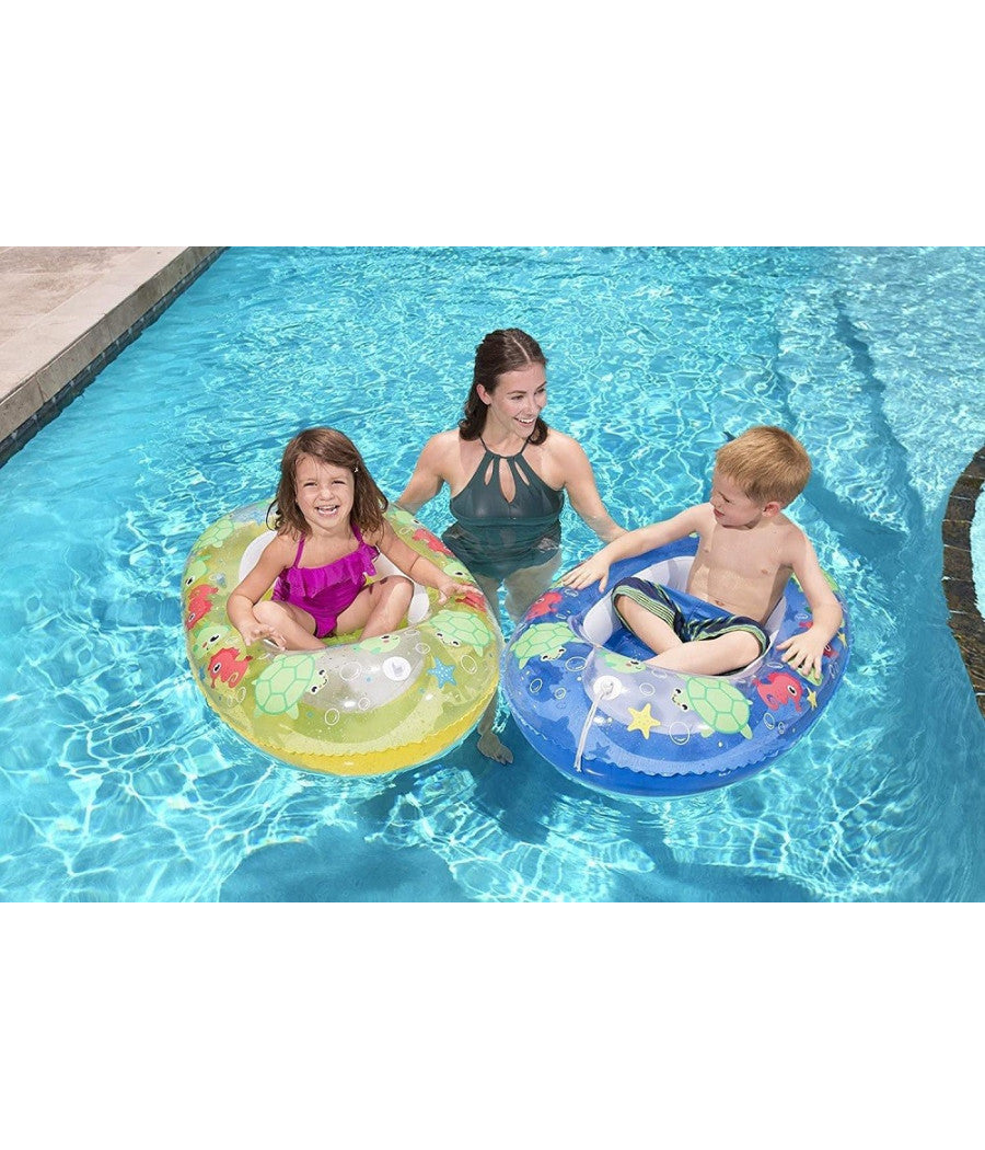 Canotto Gonfiabile Per Bambini 3-6 Anni 102x69cm Mare Balena 2 Colori Ass. 34037         