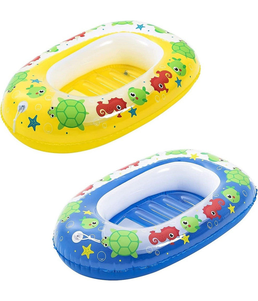 Canotto Gonfiabile Per Bambini 3-6 Anni 102x69cm Mare Balena 2 Colori Ass. 34037         