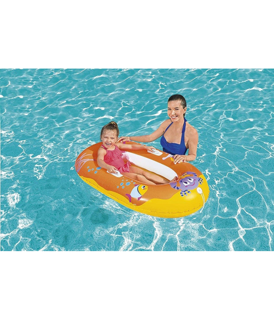 Canotto Gonfiabile Per Bambini Granchio Felice Pesci 119 X 79 Cm 2 Colori 34009         