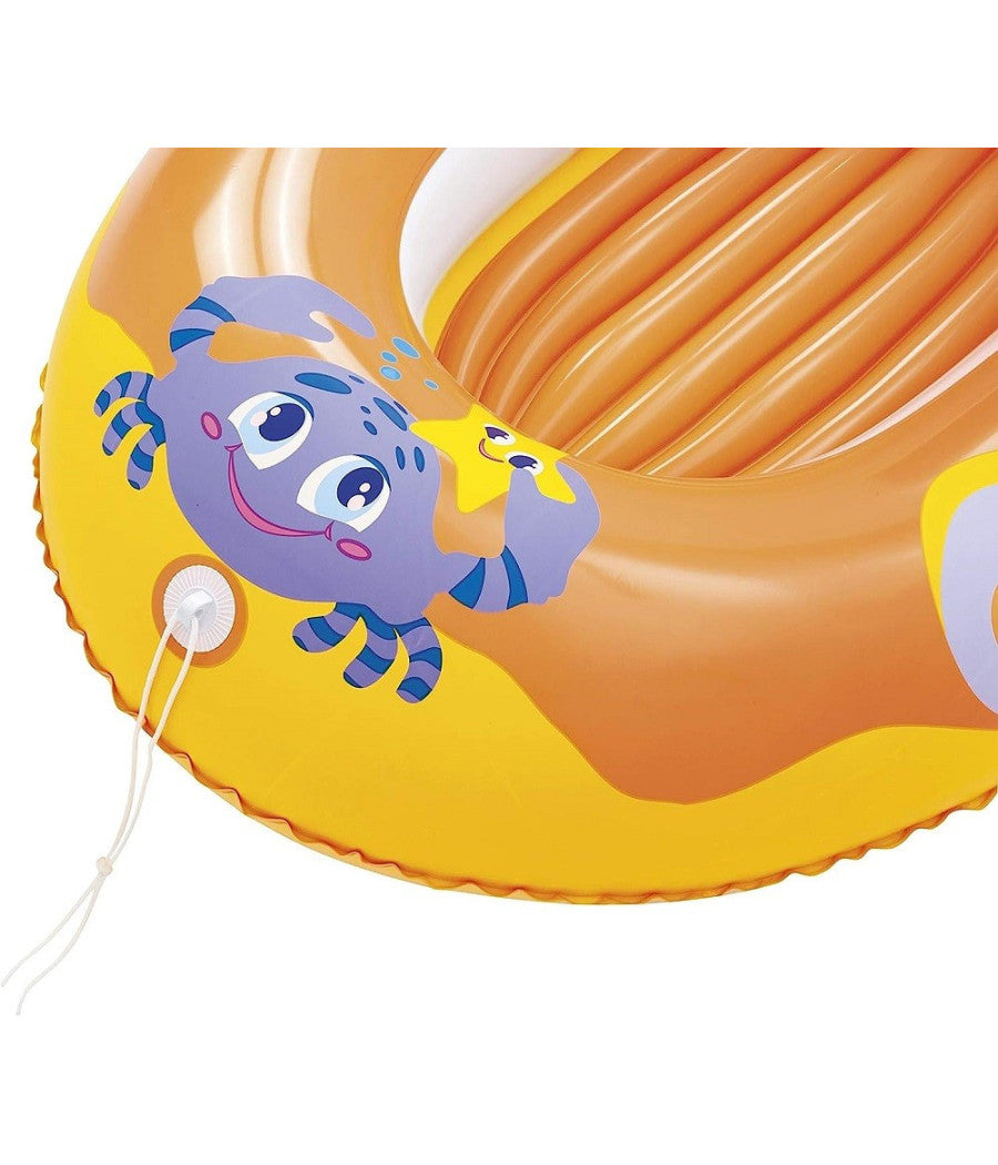 Canotto Gonfiabile Per Bambini Granchio Felice Pesci 119 X 79 Cm 2 Colori 34009         