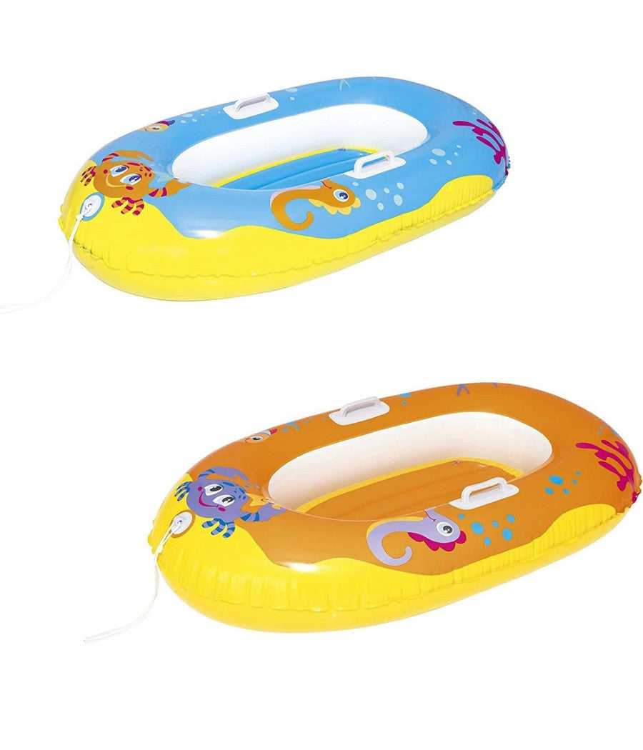 Canotto Gonfiabile Per Bambini Granchio Felice Pesci 119 X 79 Cm 2 Colori 34009         