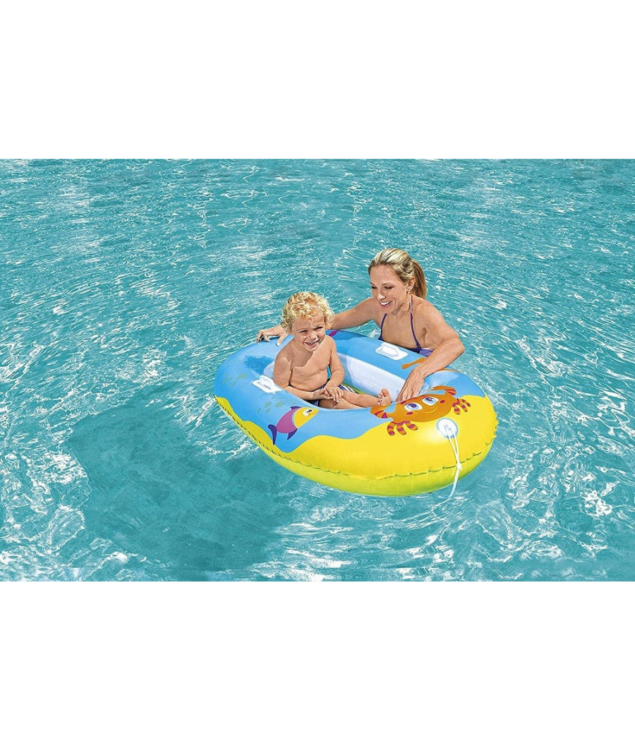 Canotto Gonfiabile Per Bambini Granchio Felice Pesci 119 X 79 Cm 2 Colori 34009         