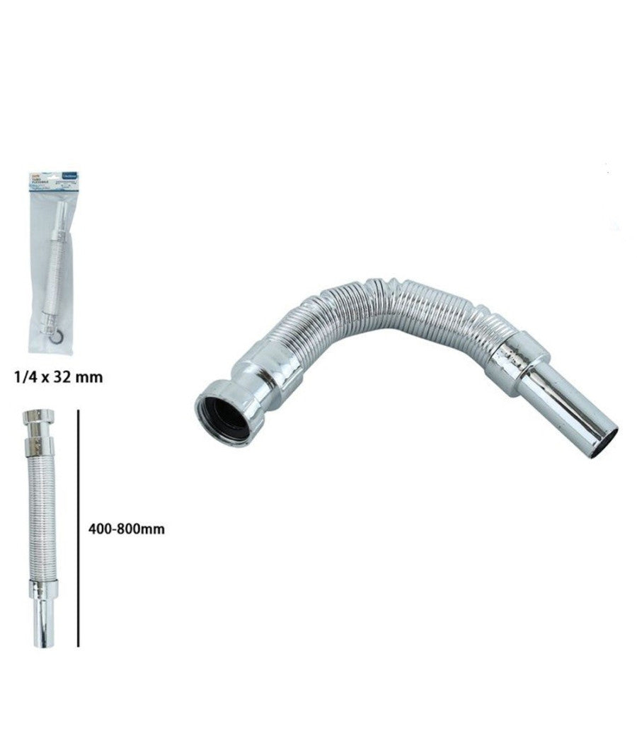 Canotto Tubo Di Scarico Flessibile Estensibile Lavabo Lavello 400-800mm 1/4 10071         