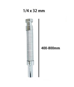 Canotto Tubo Di Scarico Flessibile Estensibile Lavabo Lavello 400-800mm 1/4 10071         