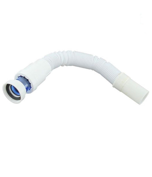 Canotto Tubo Scarico Flessibile Estensibile Lavabo Lavello 1 1/2 40mm Bianco 10710         