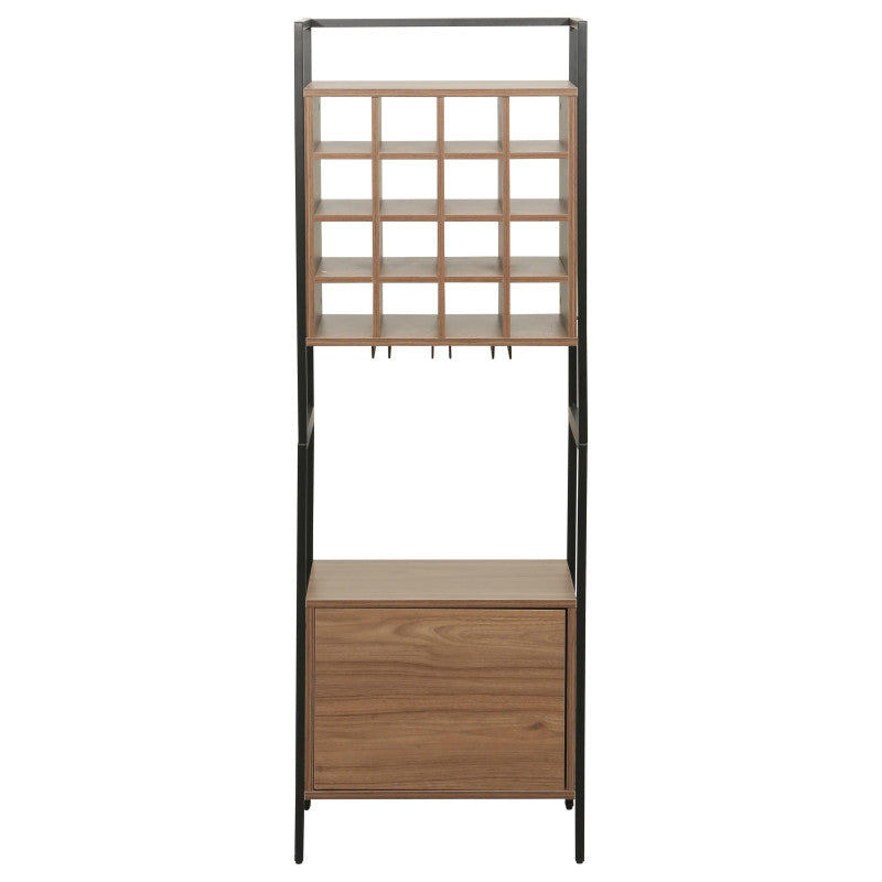 Cantinetta Grancru 51x30x155cm Marrone Scuro E Nero