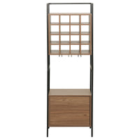 Cantinetta Grancru 51x30x155cm Marrone Scuro E Nero