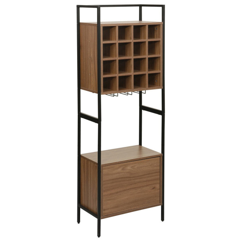 Cantinetta Grancru 51x30x155cm Marrone Scuro E Nero