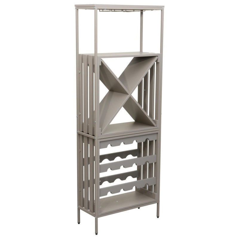 Cantinetta Grancru In Legno Truciolato+metallo 63x28x170cm Tortora