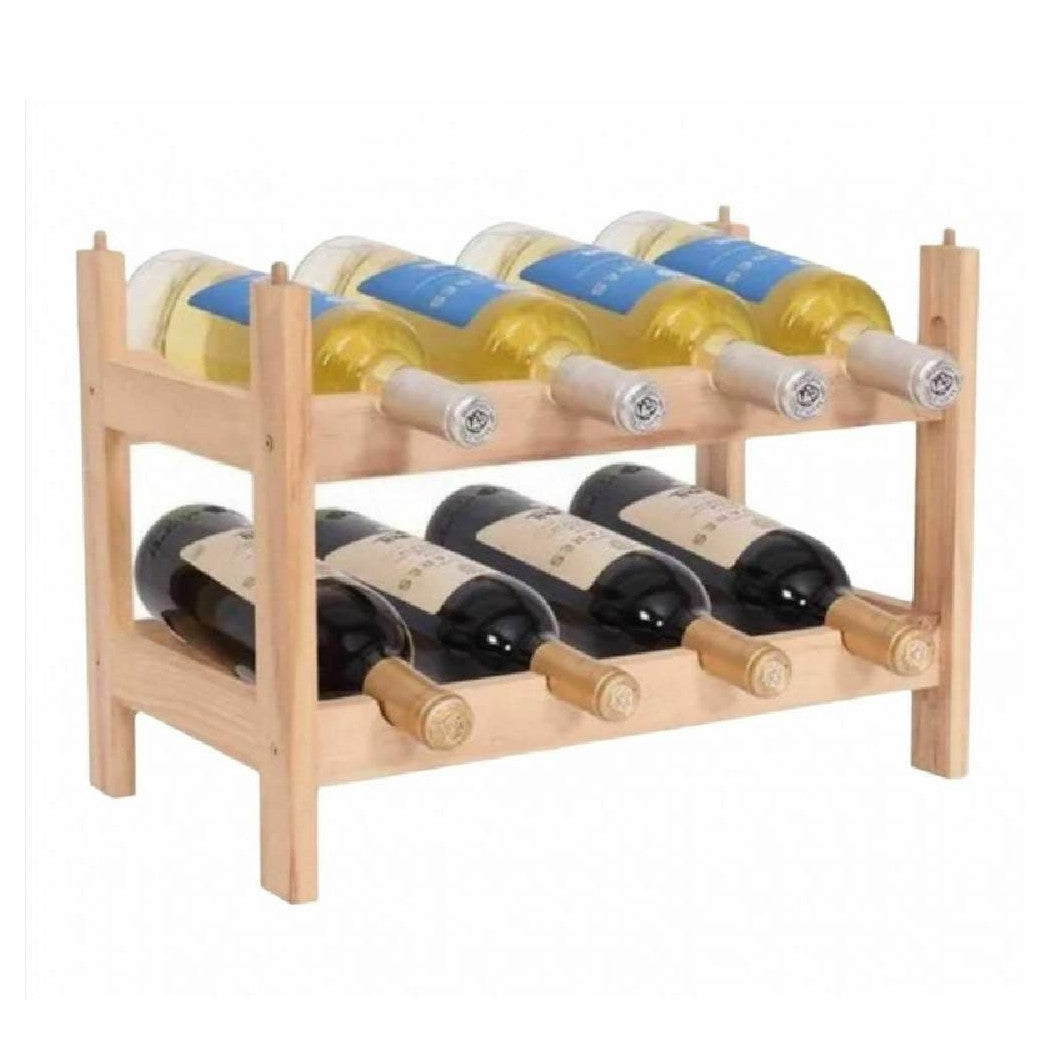 Cantinetta Porta Bottiglie Vino In Legno 8 Posti Cantina Componibile Impilabile