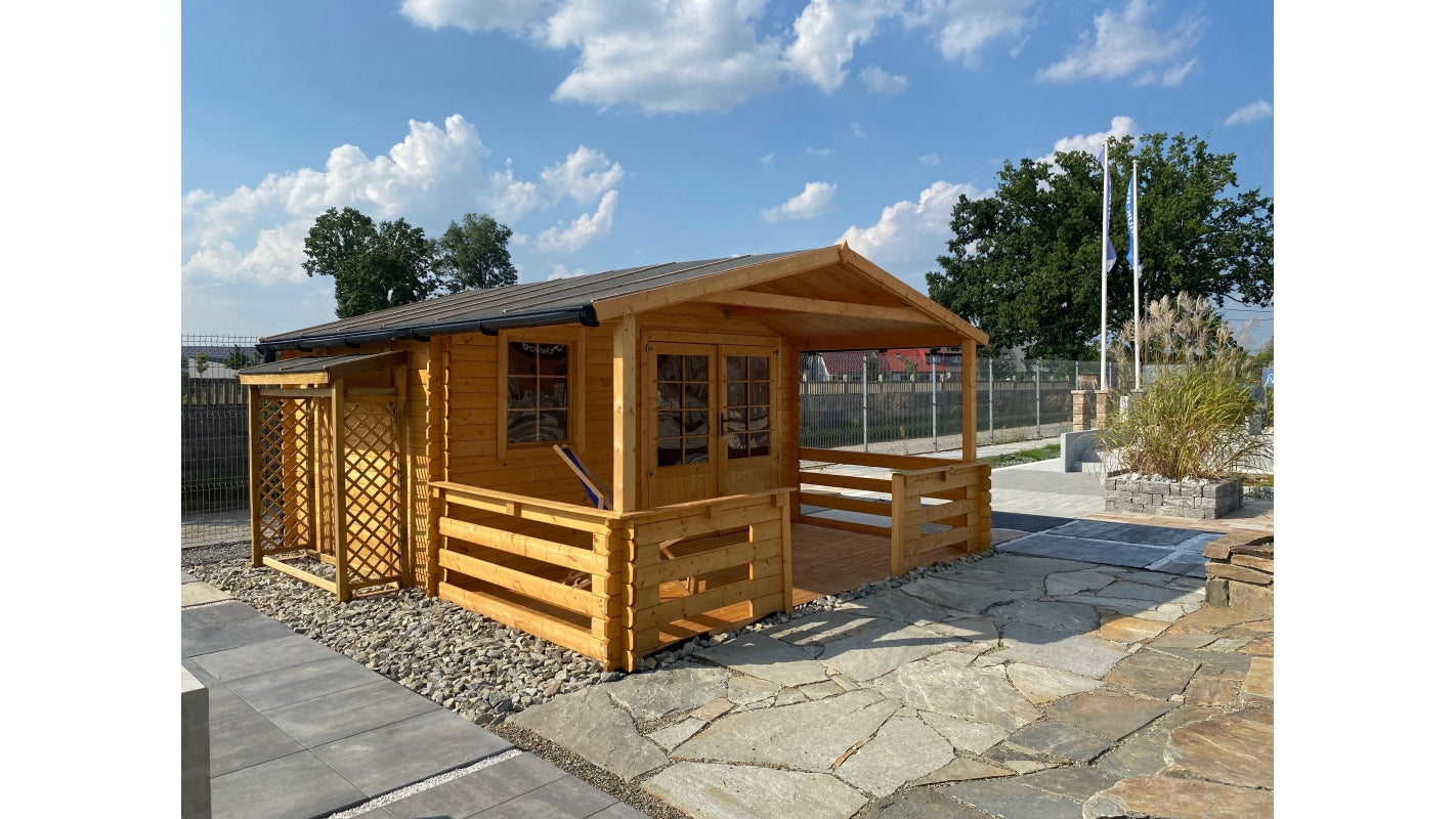 Capannone per legna 1.96 m3 - 1.80x0.64 m - H.1.80 m - Trattata - DREW1 - ALTANKA