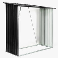 IDMarket - Capannone per tronchi in acciaio zincato grigio da 2 m³