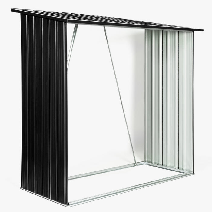 IDMarket - Capannone per tronchi in acciaio zincato grigio da 2 m³