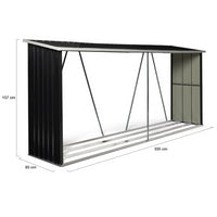 IDMarket - Capannone per tronchi in acciaio zincato grigio da 4 m³