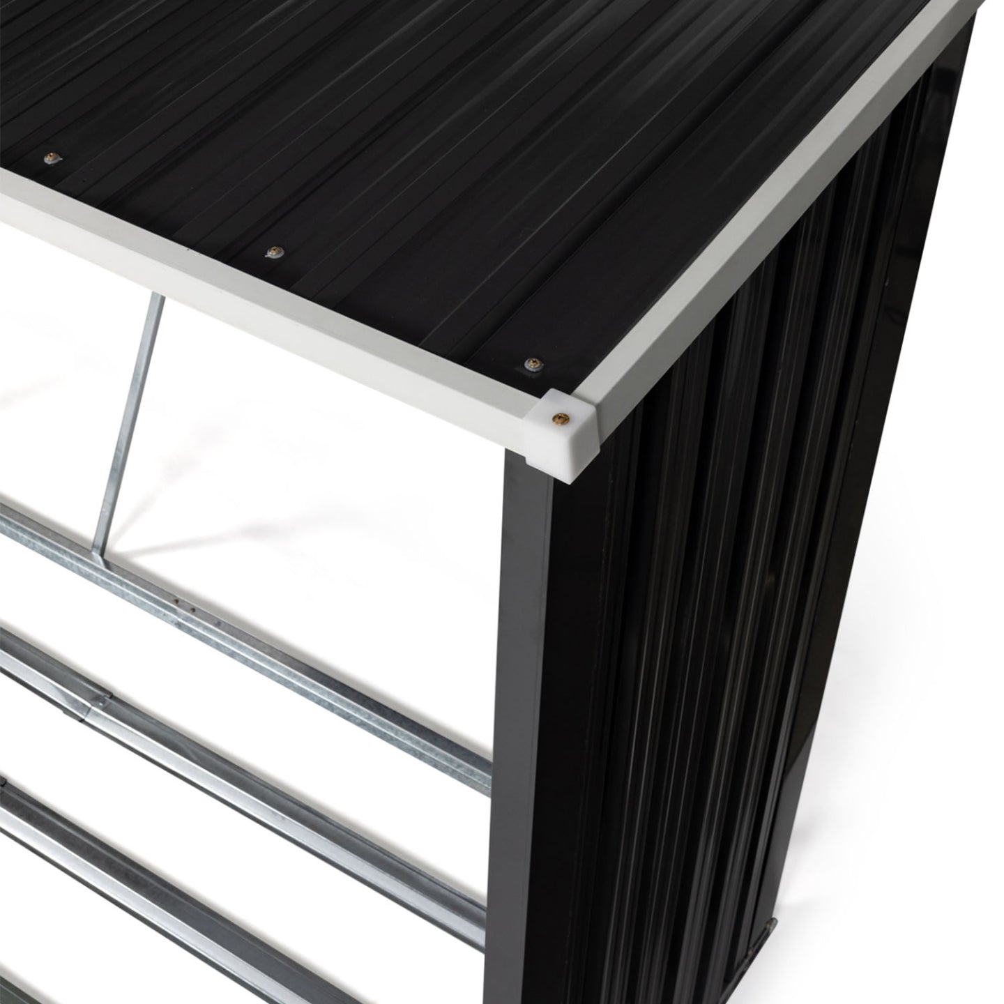 IDMarket - Capannone per tronchi in acciaio zincato grigio da 4 m³